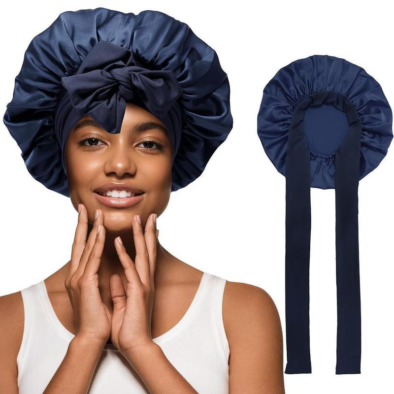 Single Layer Summer Cool Satin Bonnet Silk like Texture for Women Curly Hair Hair Care Wrap Sleeping Cap Adjustable Bonnets Nightcap Gifts for Women