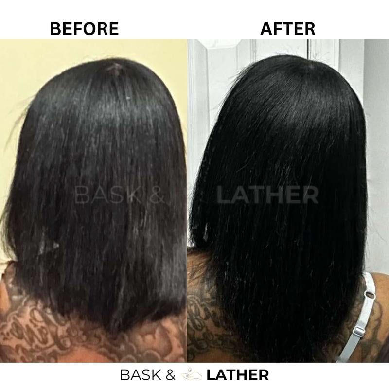 Scalp Stimulator & Hair Elixir Bundle: Growth & Length Retention with Castor Oil, Peppermint, and Rosemary - Natural Heat Protectant Treatment
