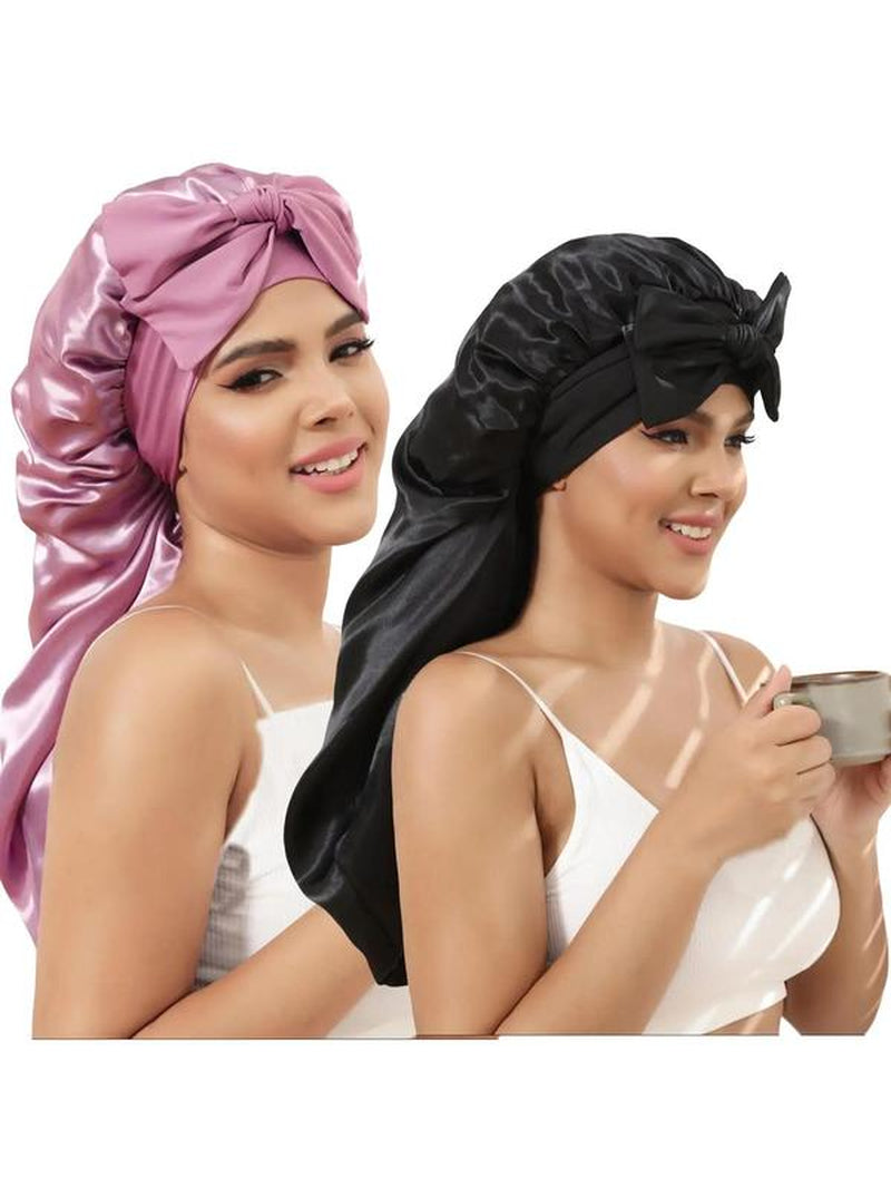 Women'S Durable Simple Style Solid Color Night Cap, Hair Care Cap with Elastic Band, Casual Hair Cap for Daily Use, Sleeping Cap