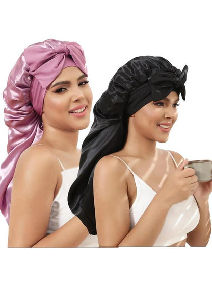 Women'S Durable Simple Style Solid Color Night Cap, Hair Care Cap with Elastic Band, Casual Hair Cap for Daily Use, Sleeping Cap