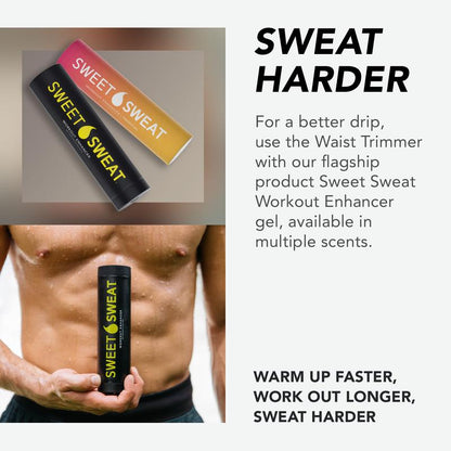 Sweet Sweat Ab Trainer for Women and Men - Sweat Band Waist Trainer Belt for High Intensity Training and Gym Workouts, 5 Adjustable Sizes - Black/Pink