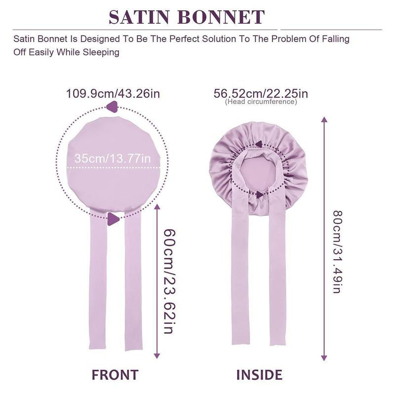 Single Layer Summer Cool Satin Bonnet Silk like Texture for Women Curly Hair Hair Care Wrap Sleeping Cap Adjustable Bonnets Nightcap Gifts for Women