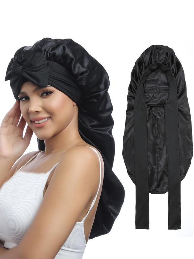 Women'S Durable Simple Style Solid Color Night Cap, Hair Care Cap with Elastic Band, Casual Hair Cap for Daily Use, Sleeping Cap