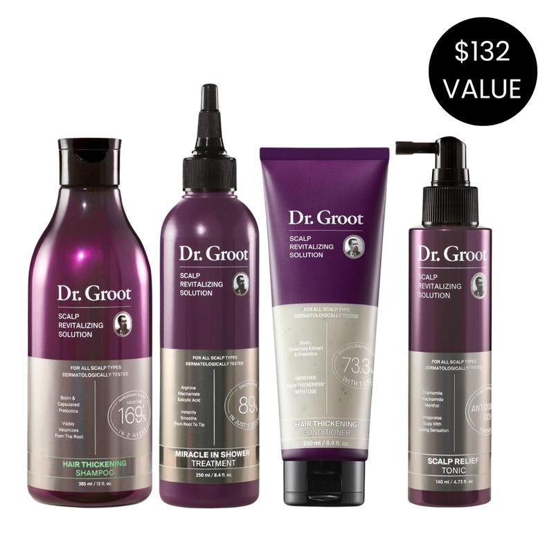 Dr. Groot Complete Set to Reduce Hair Loss, Scalp Revitalizing Solution, Hair Thickening, Biotin