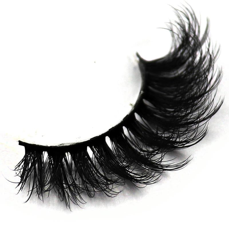 Thick False Eyelashes, Wispy Cat Eye Look Faux Cluster Lashes, Natural Curling Eye Makeup Strip Lash for Women & Girls