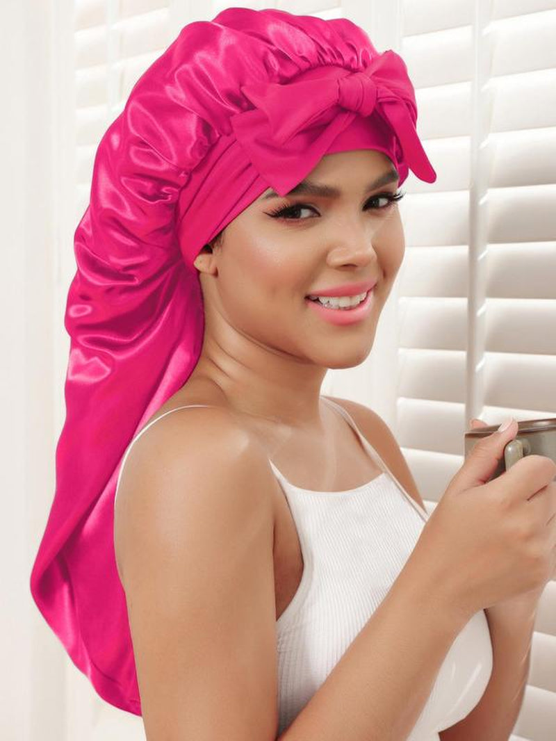 Women'S Durable Simple Style Solid Color Night Cap, Hair Care Cap with Elastic Band, Casual Hair Cap for Daily Use, Sleeping Cap