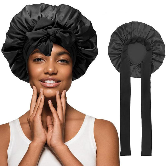 Single Layer Summer Cool Satin Bonnet Silk like Texture for Women Curly Hair Hair Care Wrap Sleeping Cap Adjustable Bonnets Nightcap Gifts for Women