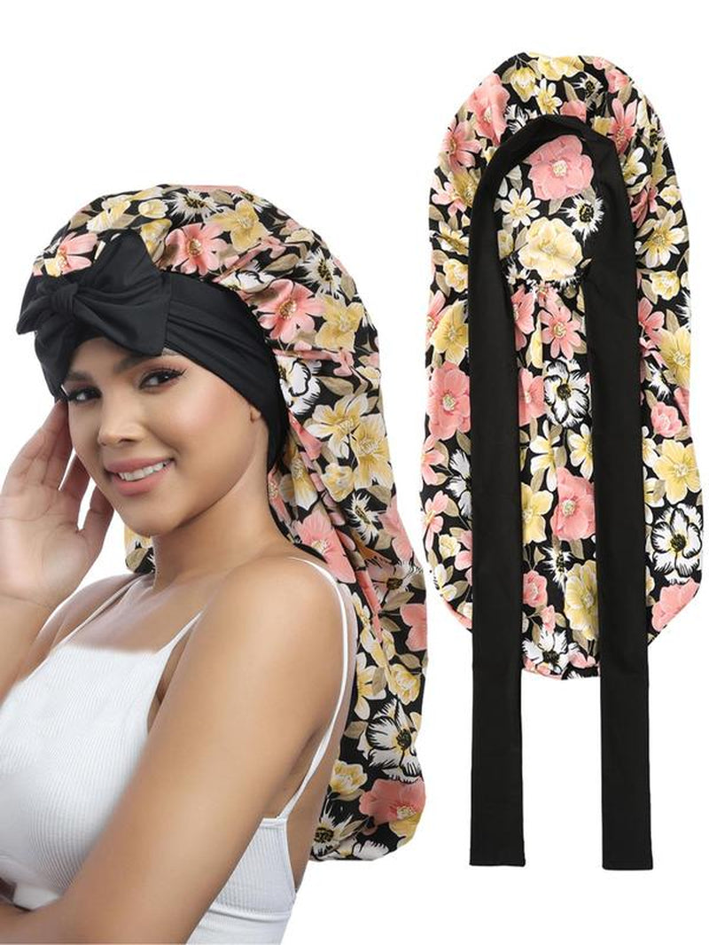 Women'S Durable Simple Style Solid Color Night Cap, Hair Care Cap with Elastic Band, Casual Hair Cap for Daily Use, Sleeping Cap