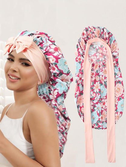 Women'S Durable Simple Style Solid Color Night Cap, Hair Care Cap with Elastic Band, Casual Hair Cap for Daily Use, Sleeping Cap