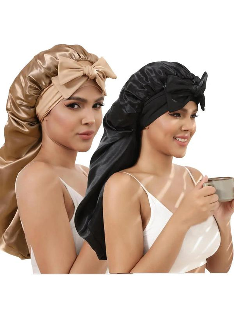Women'S Durable Simple Style Solid Color Night Cap, Hair Care Cap with Elastic Band, Casual Hair Cap for Daily Use, Sleeping Cap