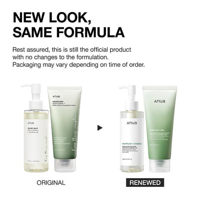 Anua Official Heartleaf Pore Control Cleansing Oil & Quercetinol Cleansing Foam - 100M Viral Double Cleanser Duo for Clear Hydrated Skin Exfoliate Blackheads